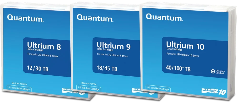 Quantum Ultrium LTO-8, LTO-9 and LTO-10 data cartridges