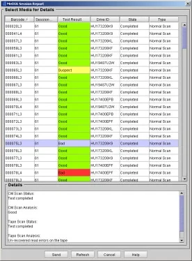 Scalar Extended Data Life Management scan results screen